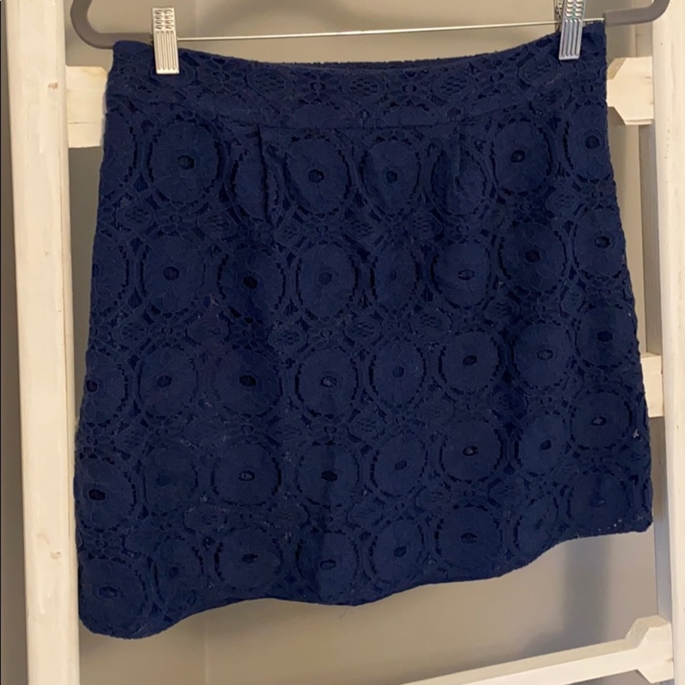 Lace office skirt navy